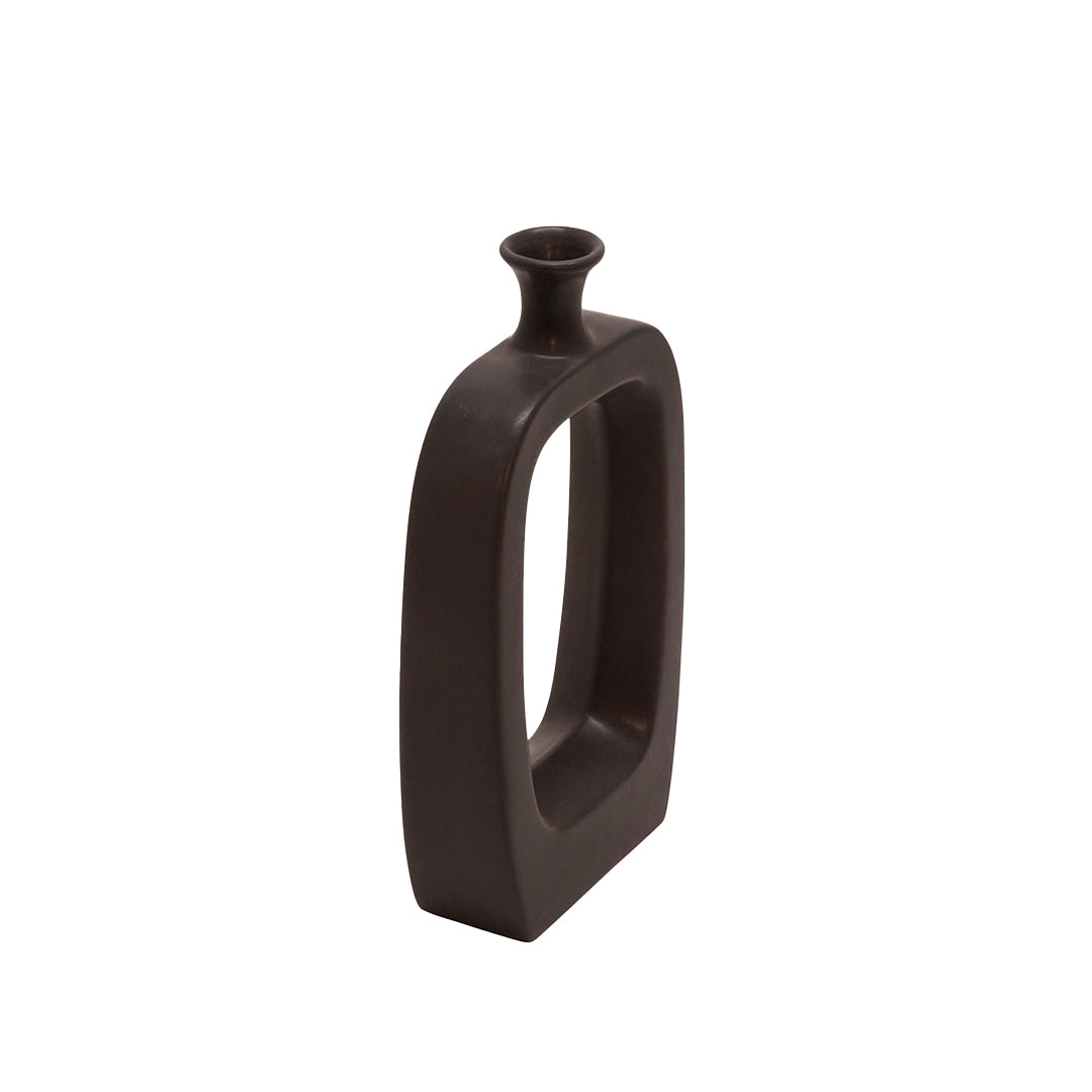 Cutout Midden Vase 14", Black