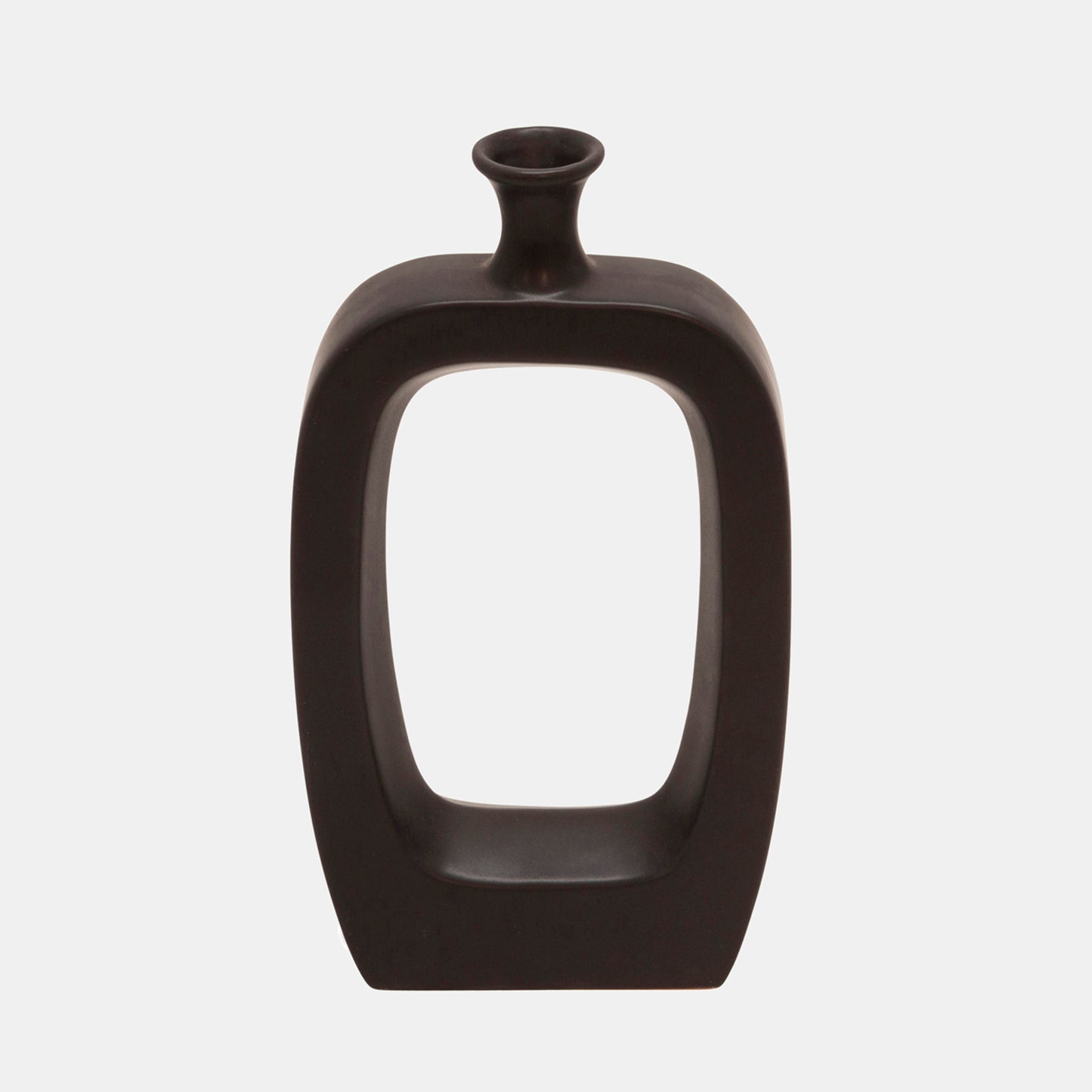 Cutout Midden Vase 14", Black