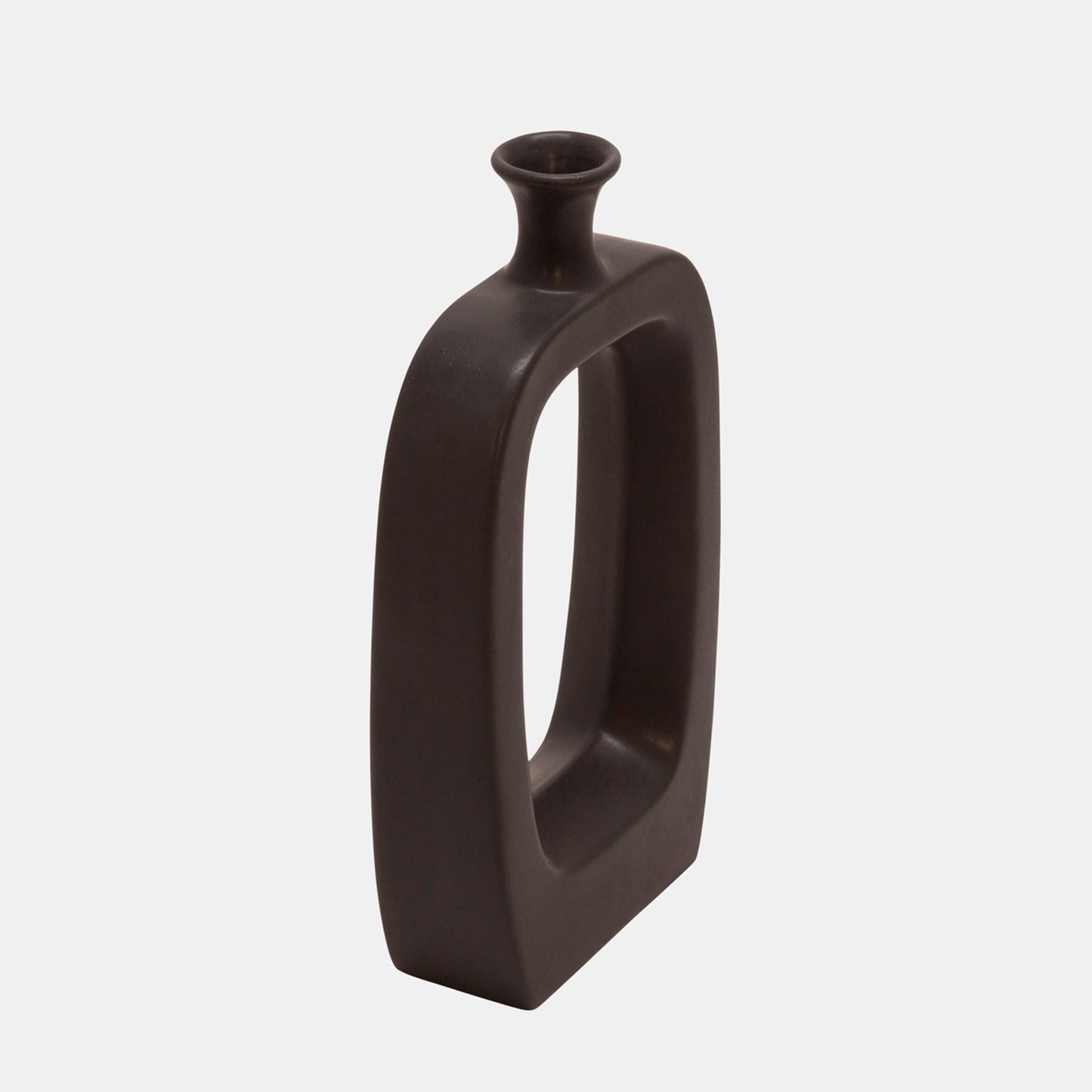 Cutout Midden Vase 14", Black