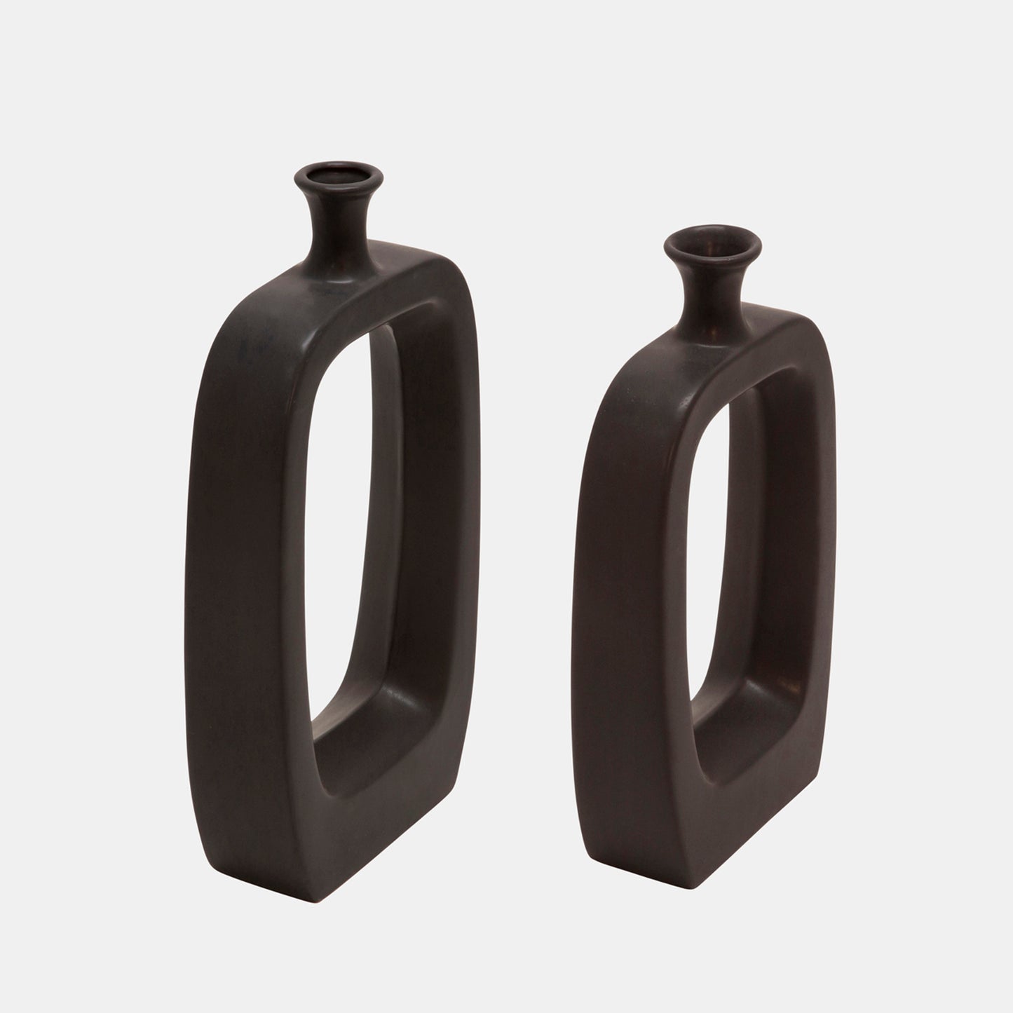 Cutout Midden Vase 14", Black
