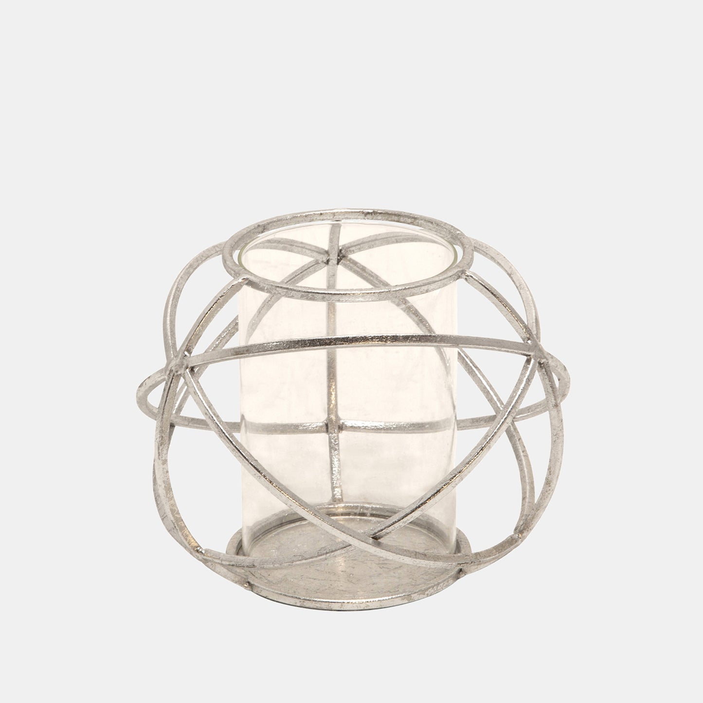 Orb Candle Holder Silver, Set Of 2