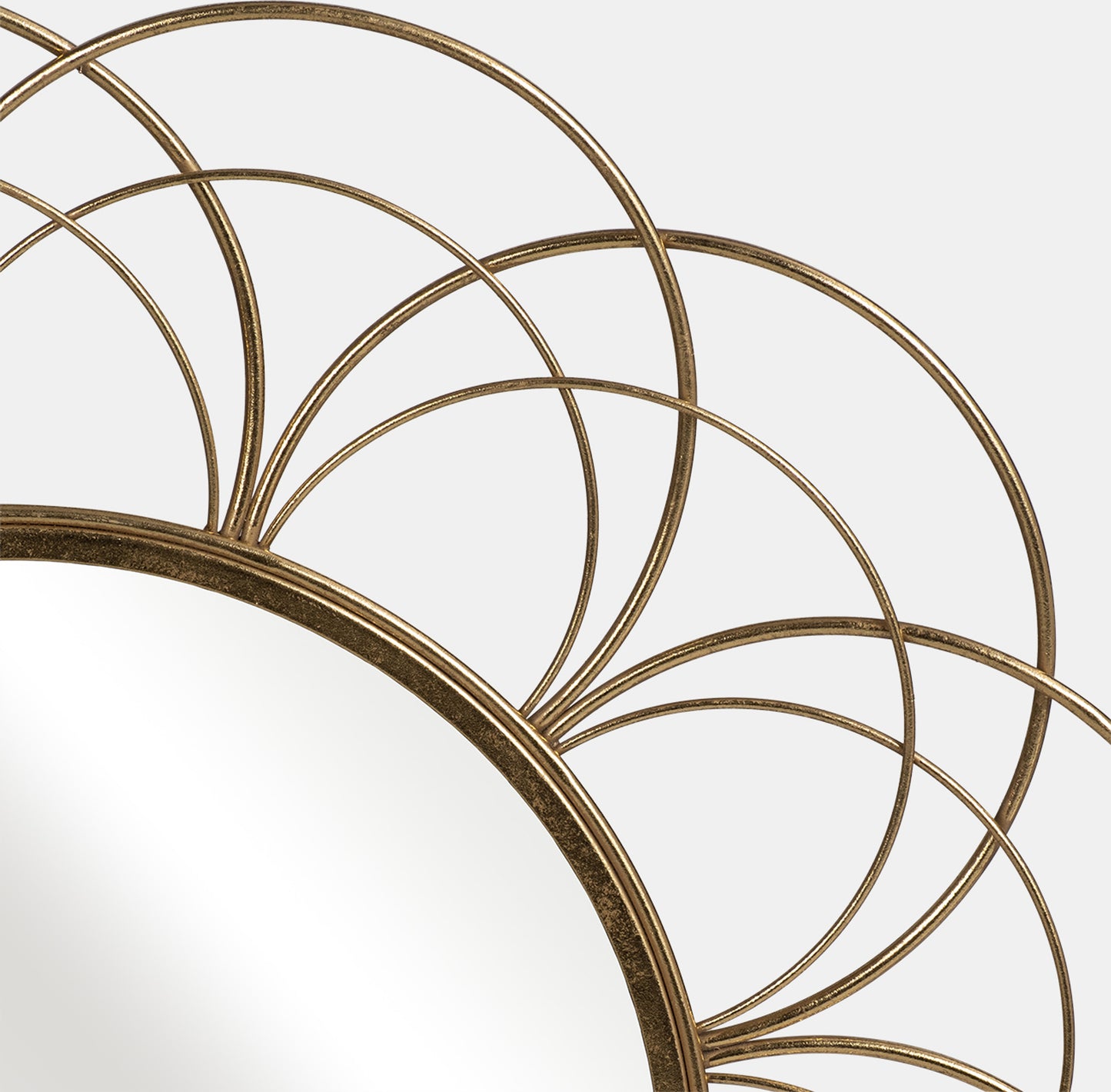 32 Inch Metal Flower Frame Mirror Wb - Gold