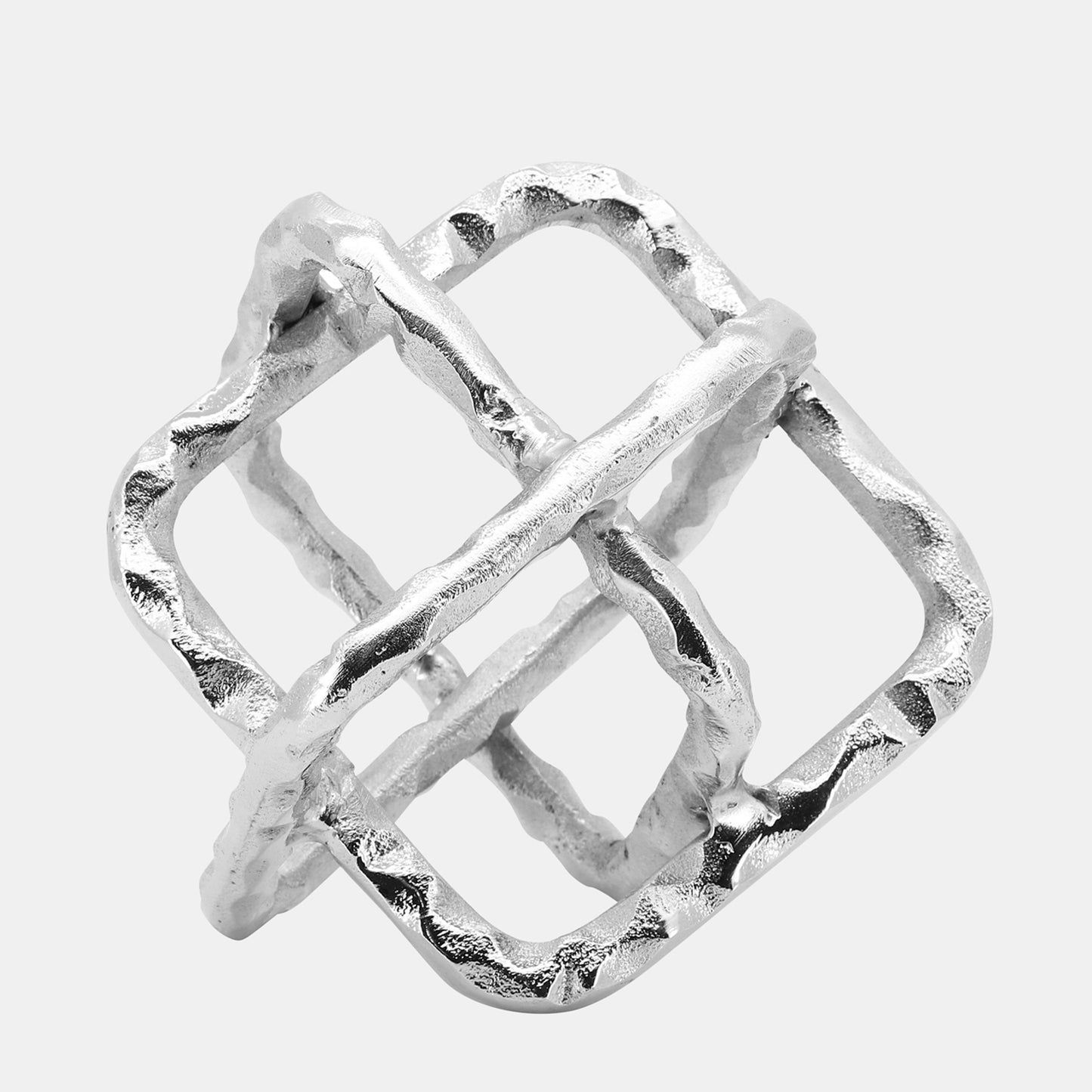 Metal 7" Square Orbs, Silver