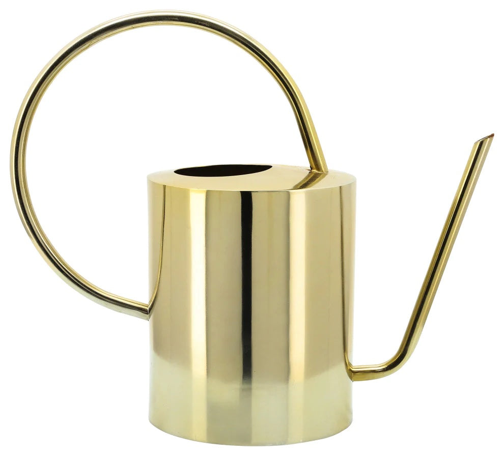 Watering Can 12"h Metal , Gold