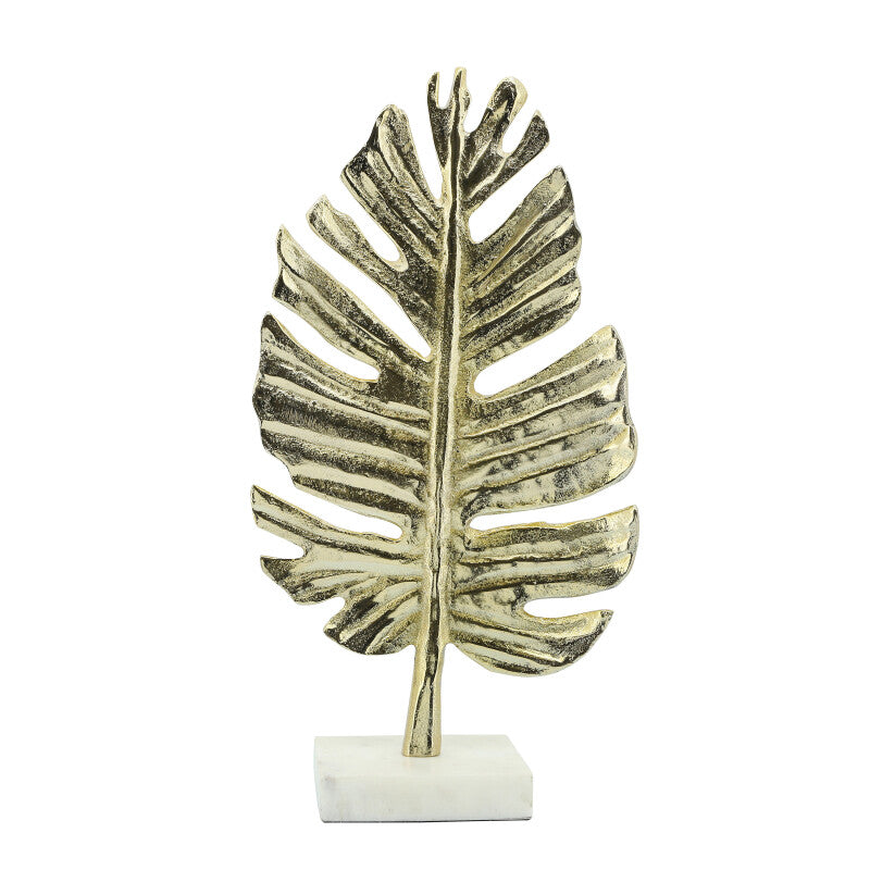 18" Palm Leaf Table Deco, Gold