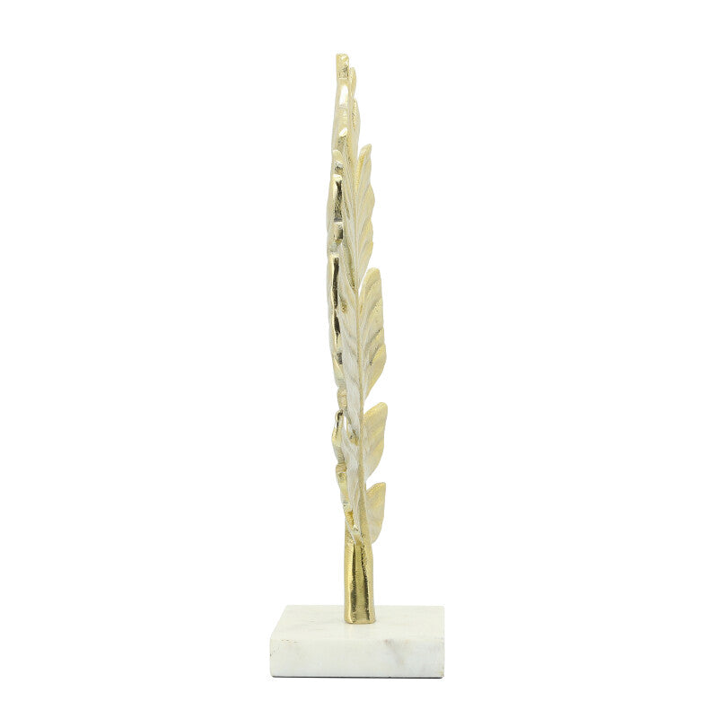 18" Palm Leaf Table Deco, Gold