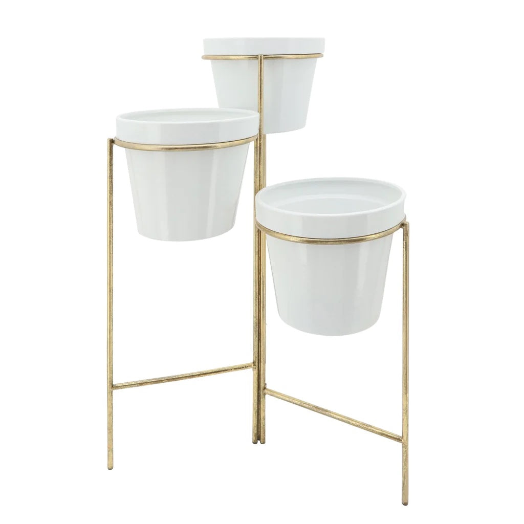 Trei White Planters