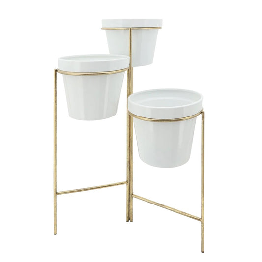 Trei White Planters