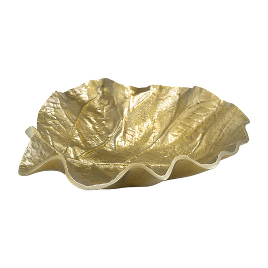 Gold Round Leaf Tray