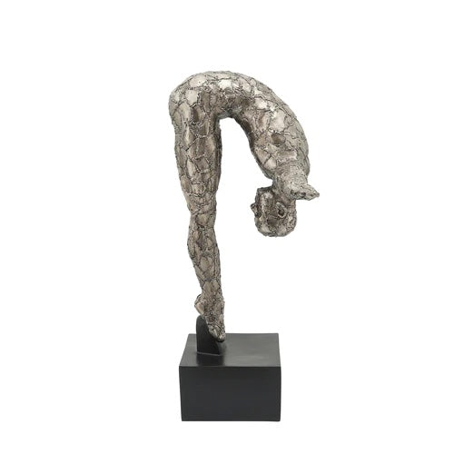 24"h Resin Bowing Human, Gunmetal