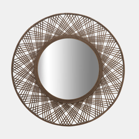 Bamboo Wall Mirror, Brown