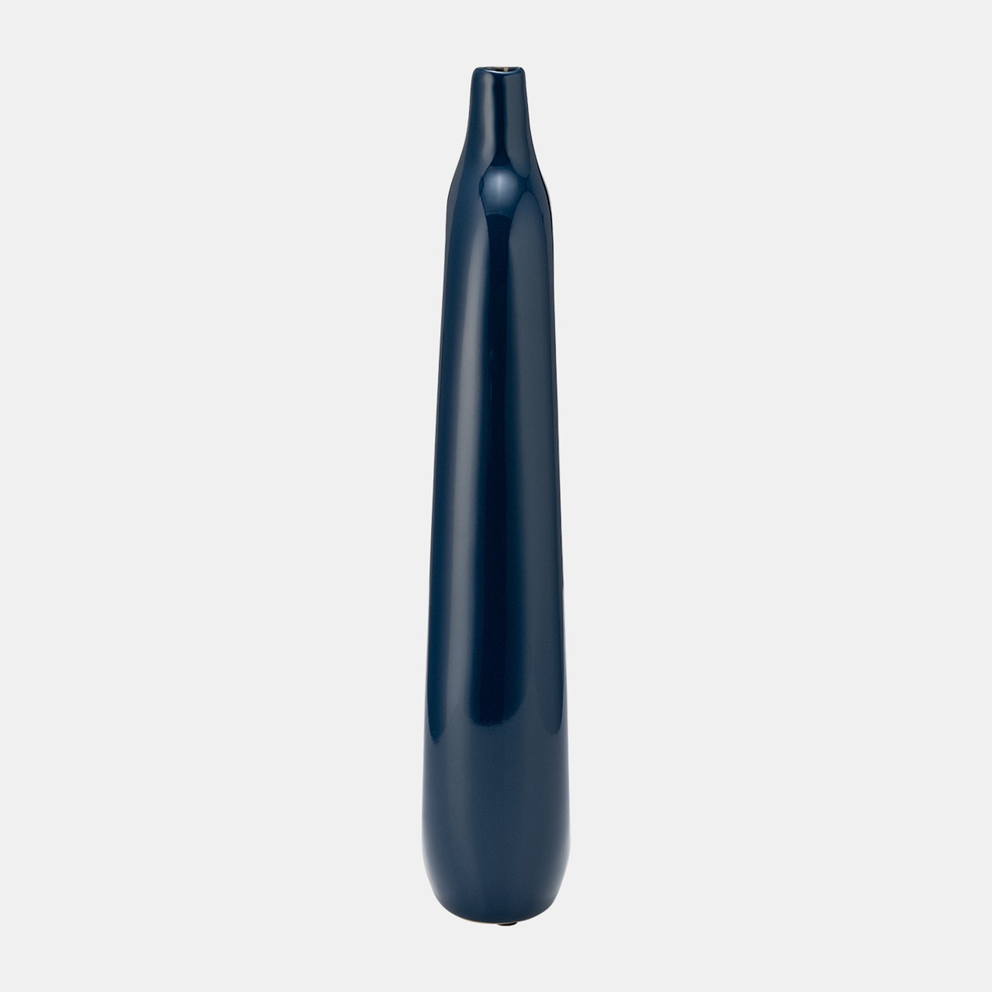 14"h Cer, Open Cut-out Vase, Blue