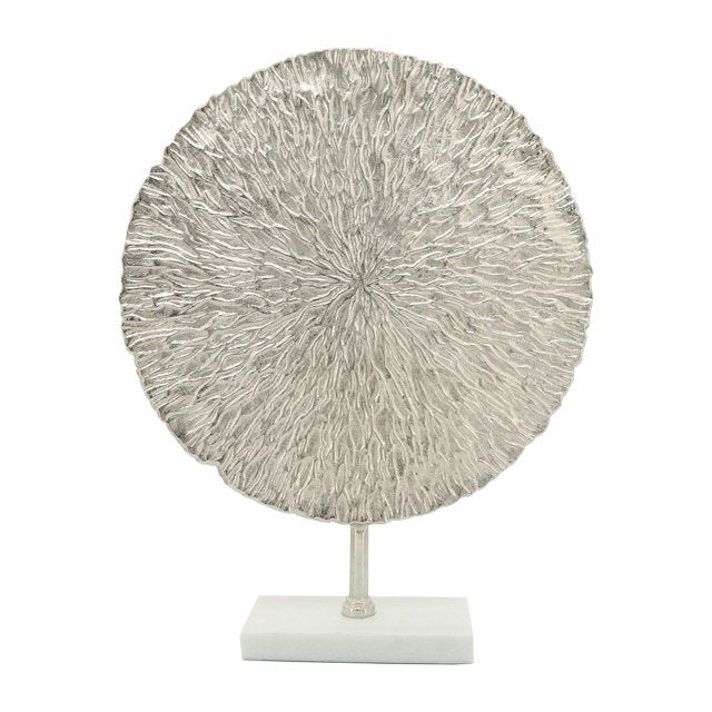 Silver Textured 21" Plate Deco