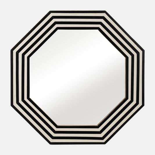 Black and White Octagon Mirror