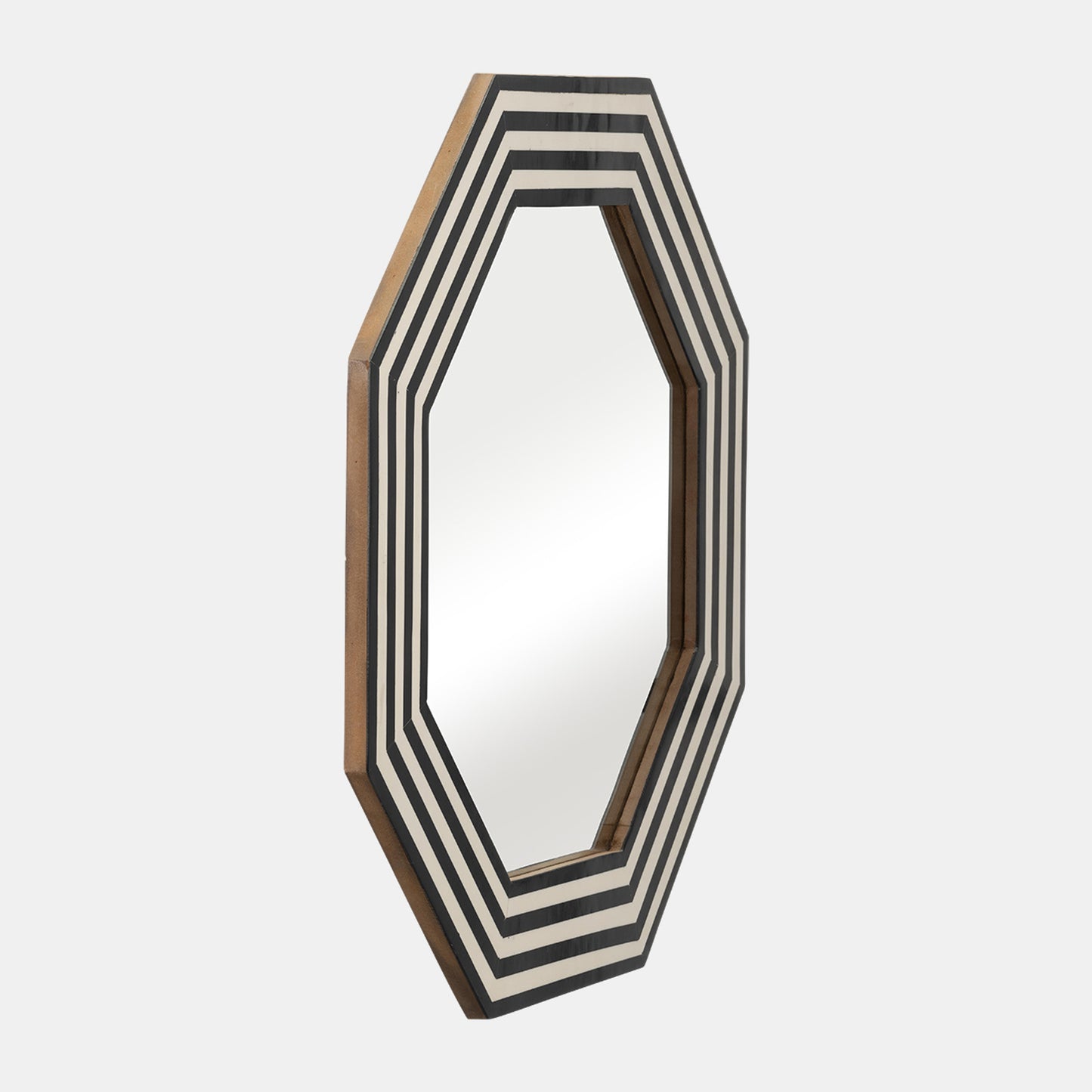 Resin 24x24 Octagon Mirror Blk/wht