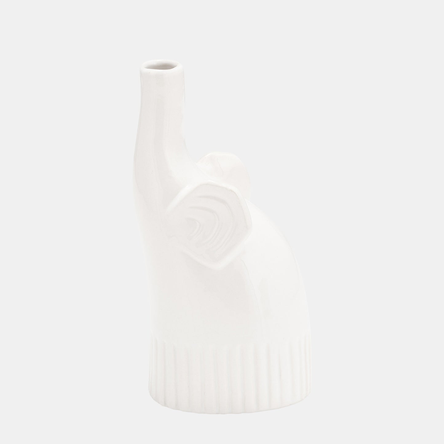 Elephant 9" Ceramic Deco, Matte White