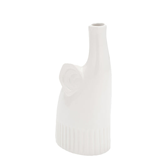 Elephant 9" Ceramic Deco, Matte White