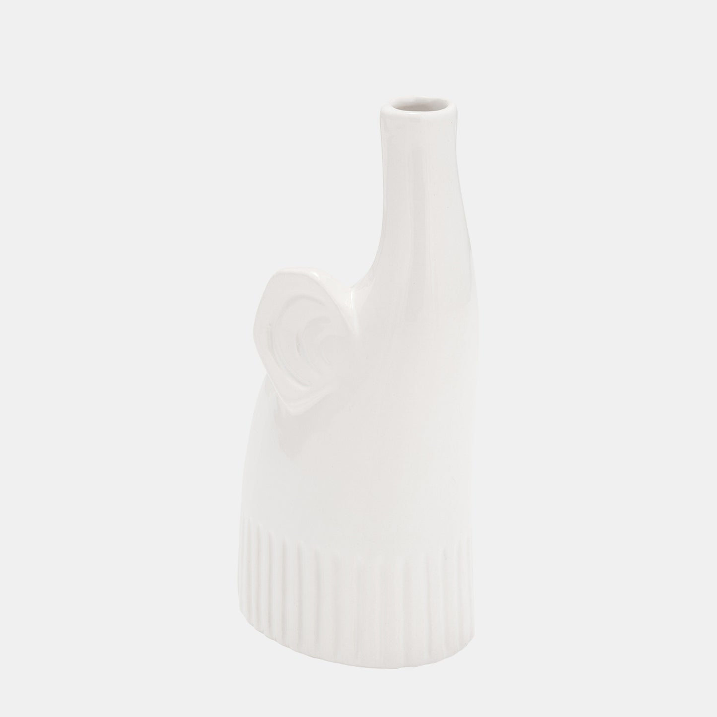Elephant 9" Ceramic Deco, Matte White