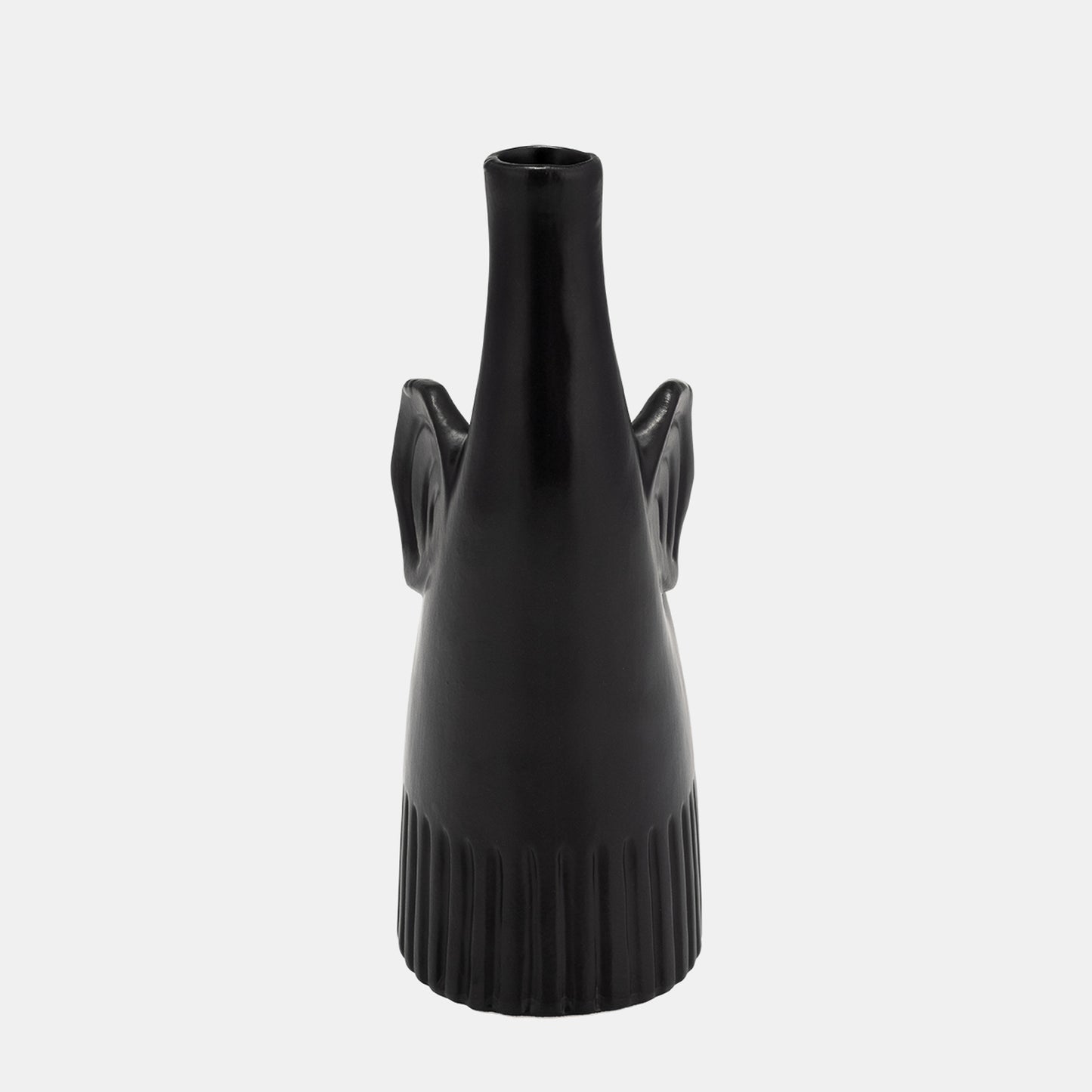 Elephant 9" Ceramic Deco, Matte Black