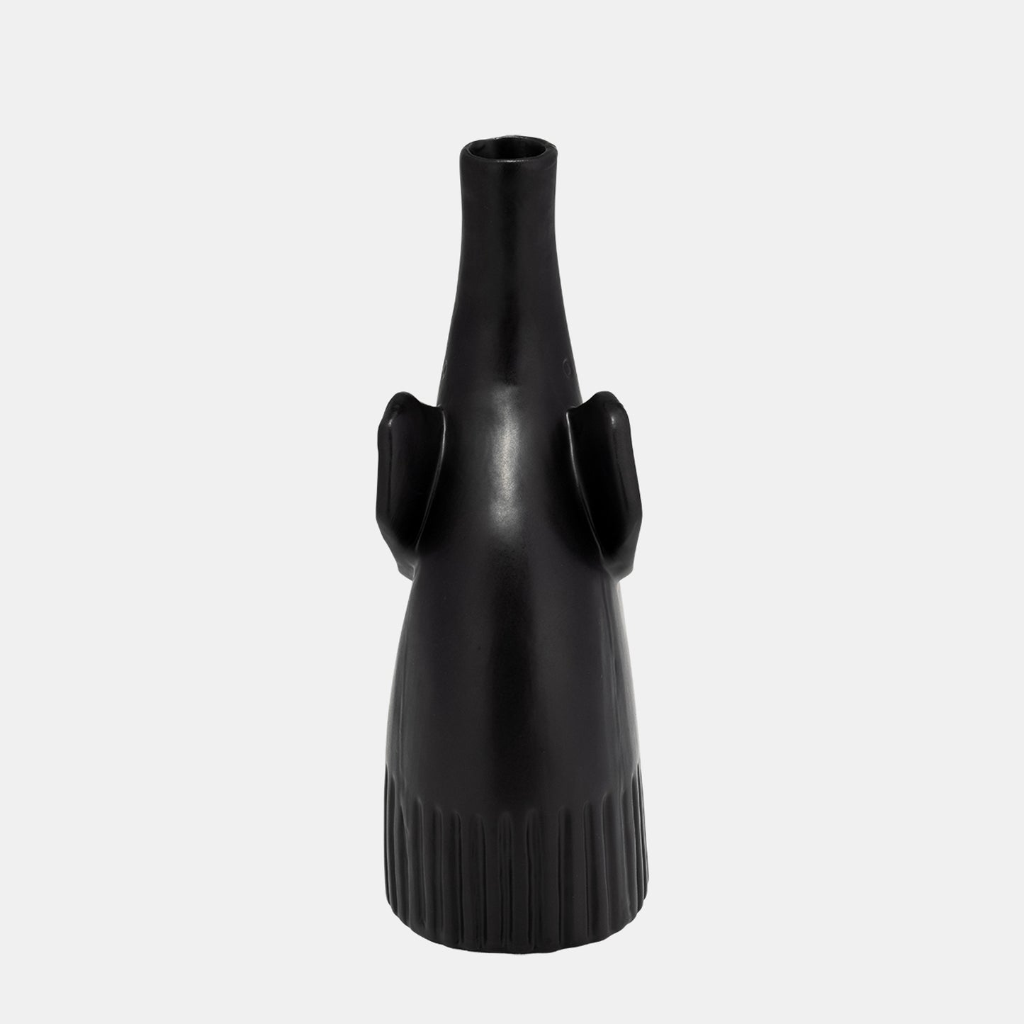 Elephant 9" Ceramic Deco, Matte Black