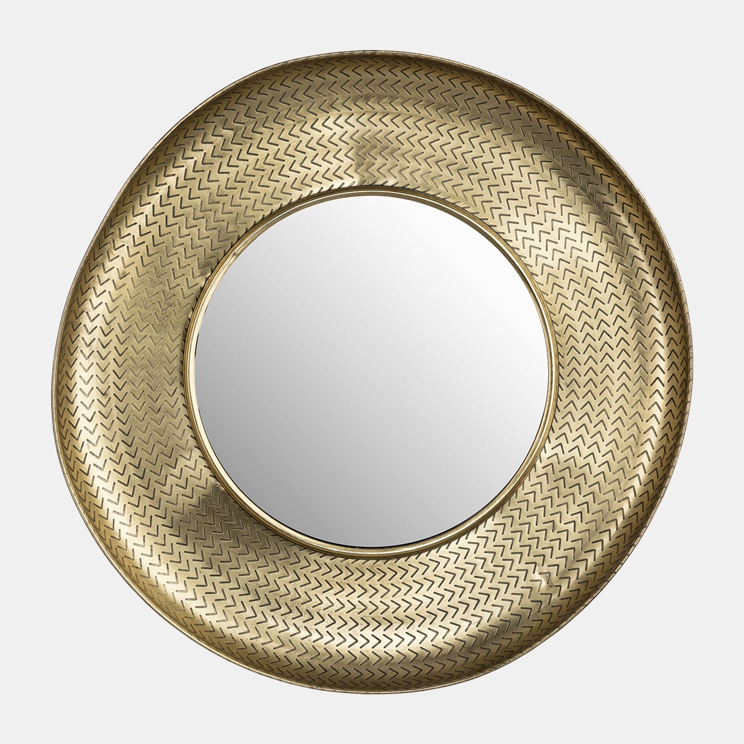 Bowl Pattern Mirror, Gold