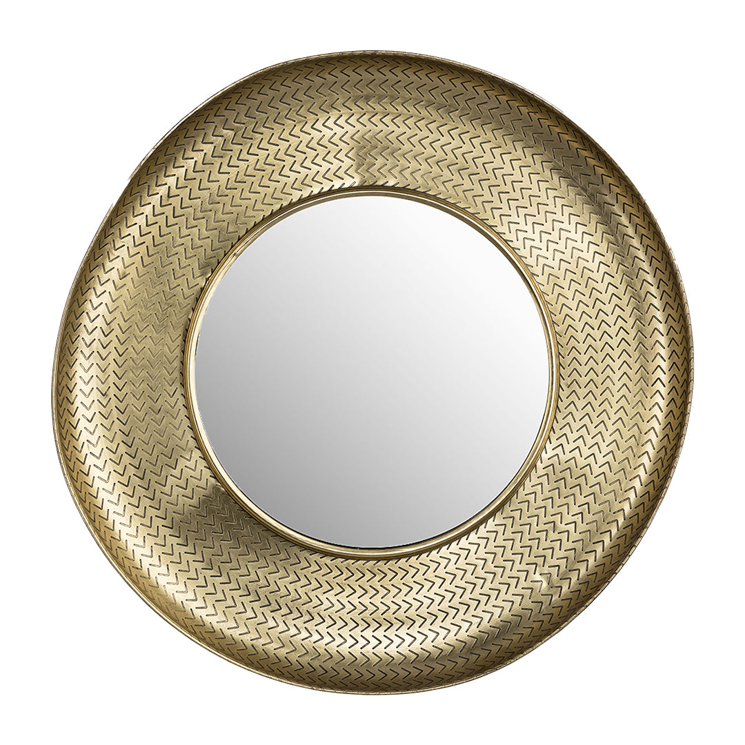 Bowl Pattern Mirror, Gold