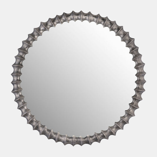 Metal Ring Textured Mirror, Brushed Nickel