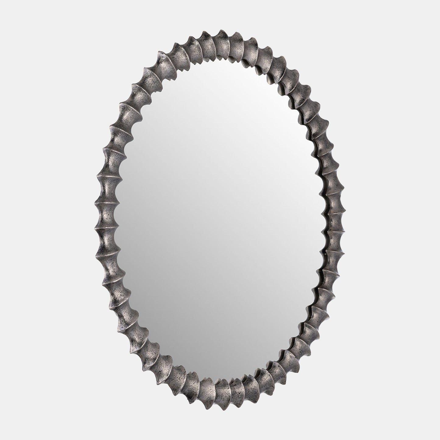 29" Metal Ring Texture Mirror, Brushed, Nickel