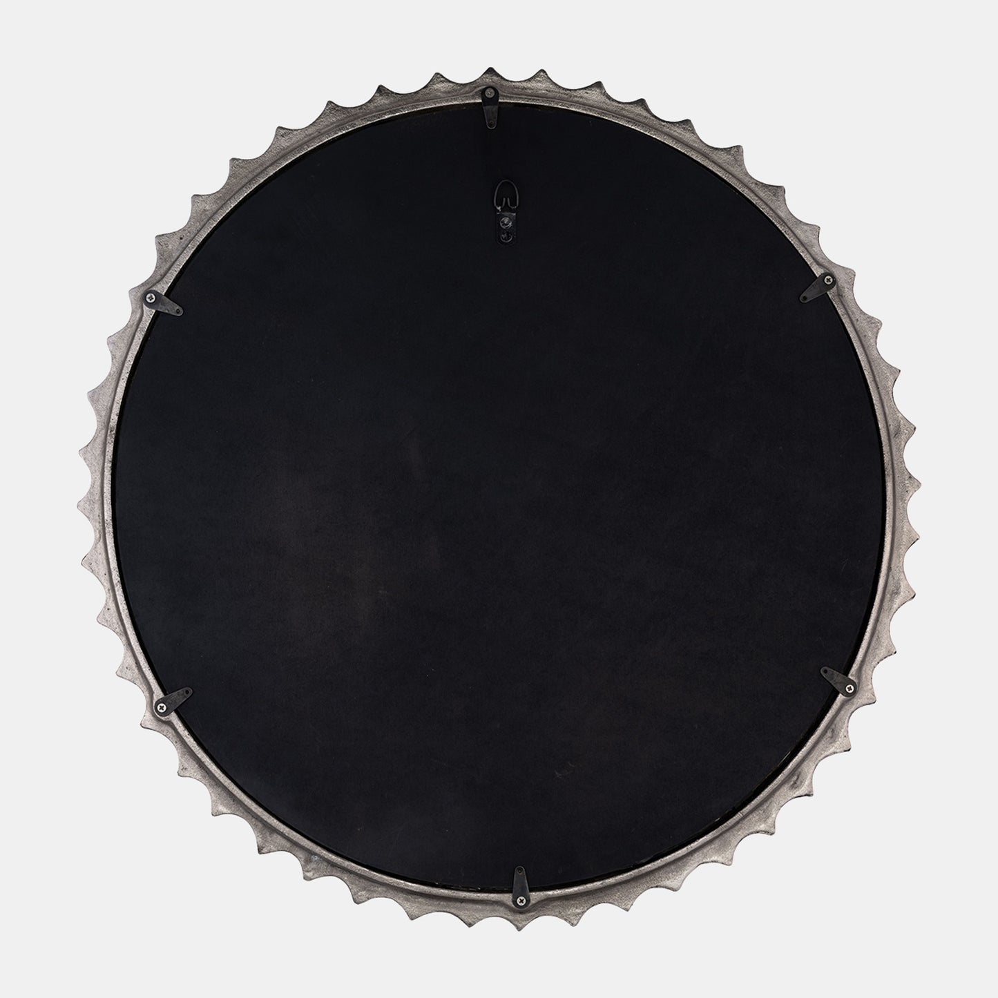 29" Metal Ring Texture Mirror, Brushed, Nickel