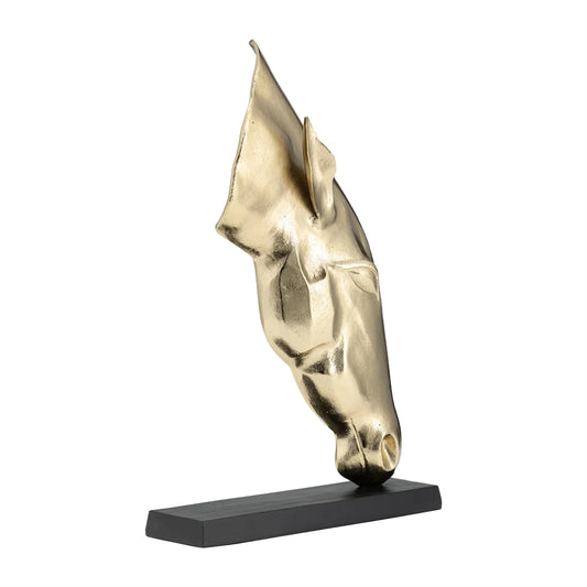 Horse Head Sculpture 24" Gold