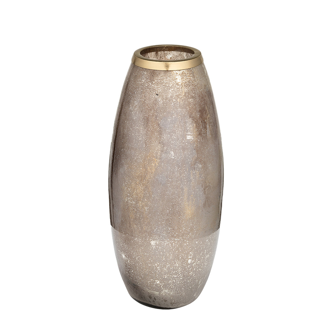 Champagne Glass Vase 18" W/ Metal Ring