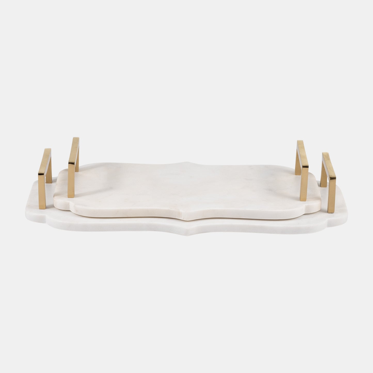 Carrara Marble Accent Trays, Set of 2