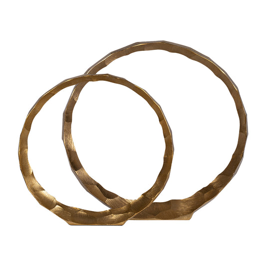 Decorative Hammered Halo - Gold, Set of 2