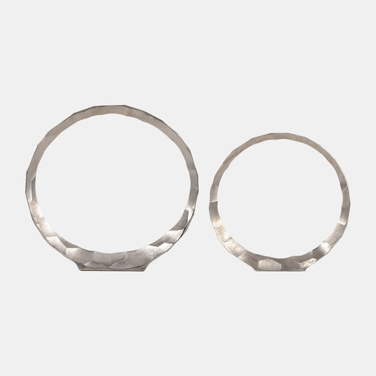 Decorative Hammered Halo - Silver, Set of 2