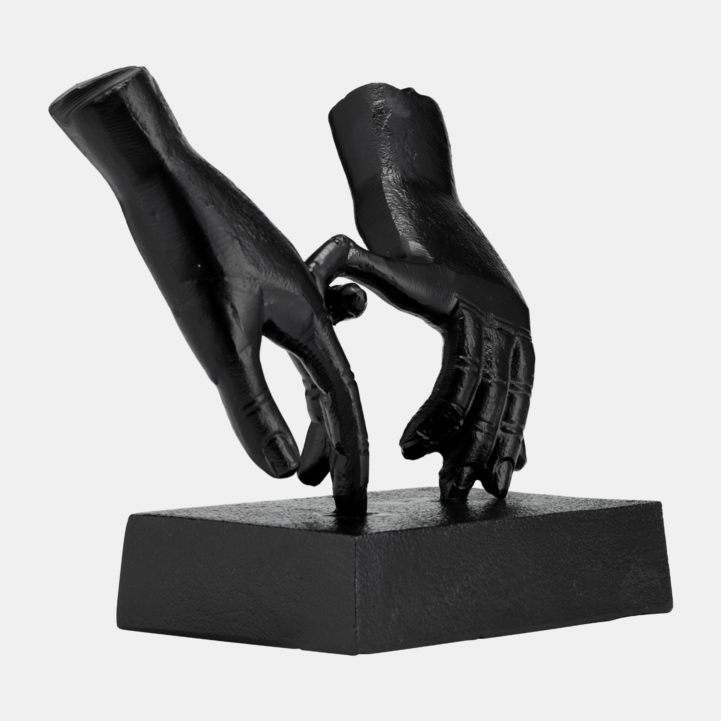 11 Inch Metal Entwined Hands Sculpture - Black