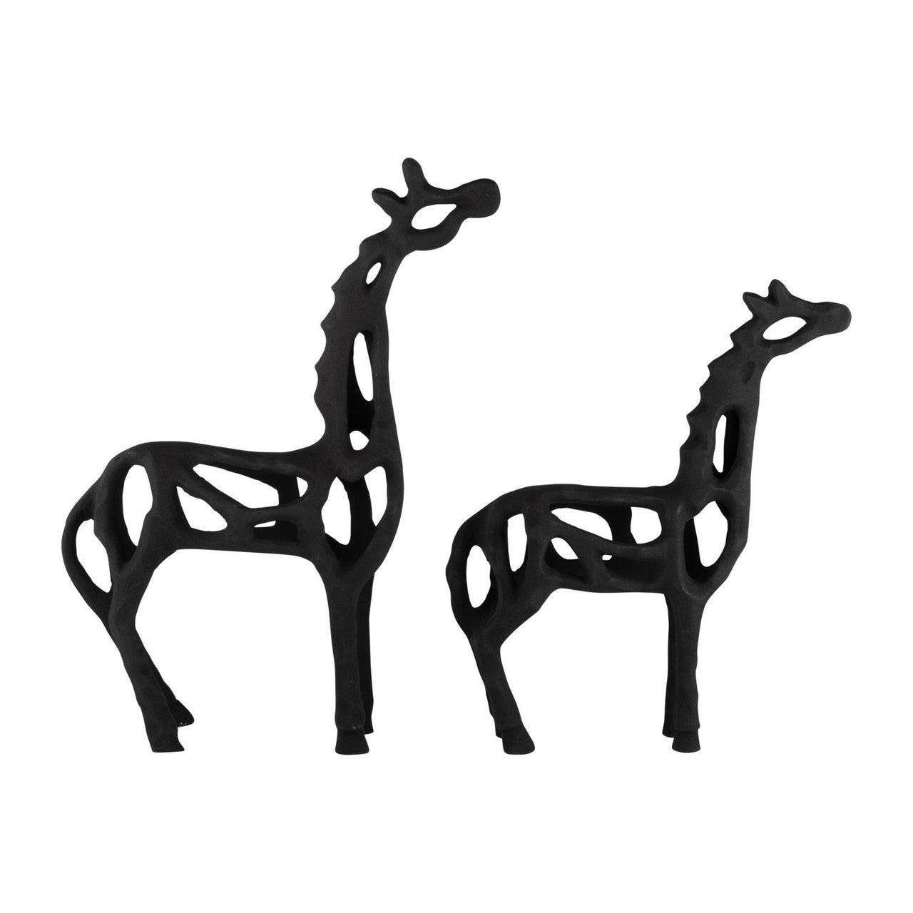 16"h Metal Giraffe Illusion Sculpture,black