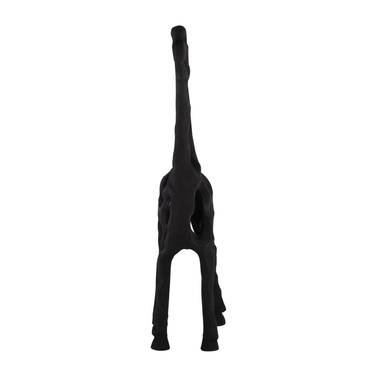 16"h Metal Giraffe Illusion Sculpture,black