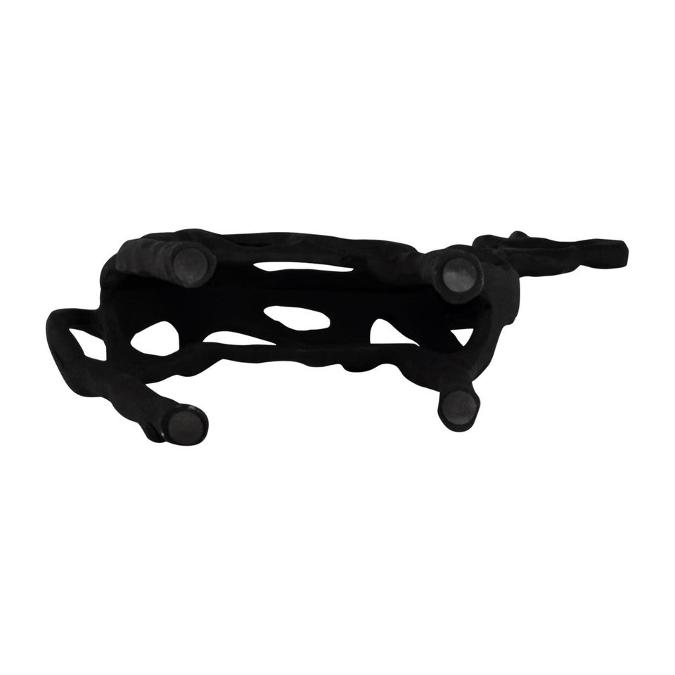 16"h Metal Giraffe Illusion Sculpture,black