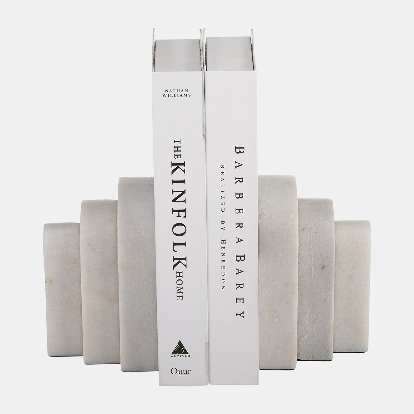 Marble Layered Arches Bookends, Set Of 2