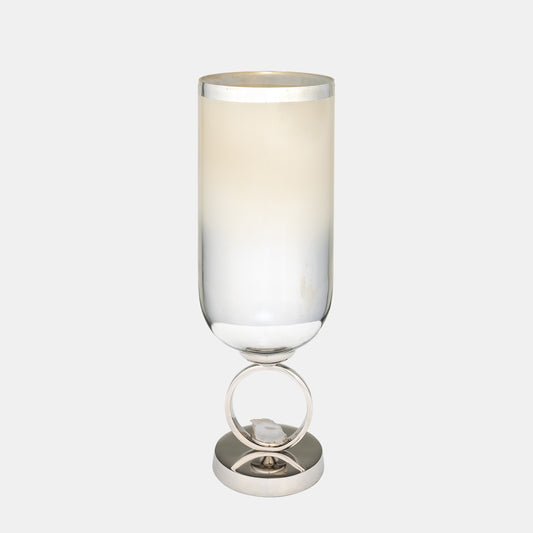 Amphora Glass Vase, Stone Base Accent