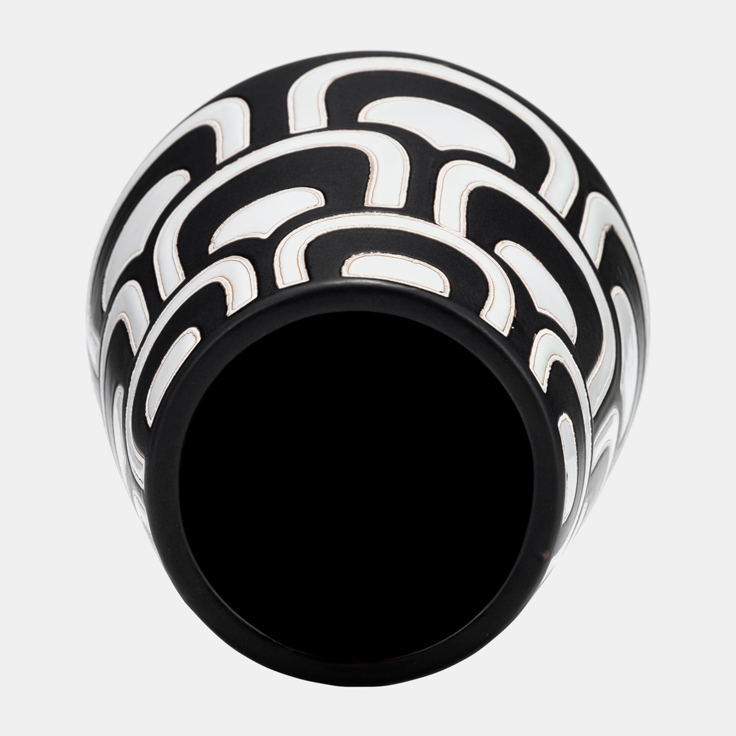 Ceramic Tribal Vase, Black and White