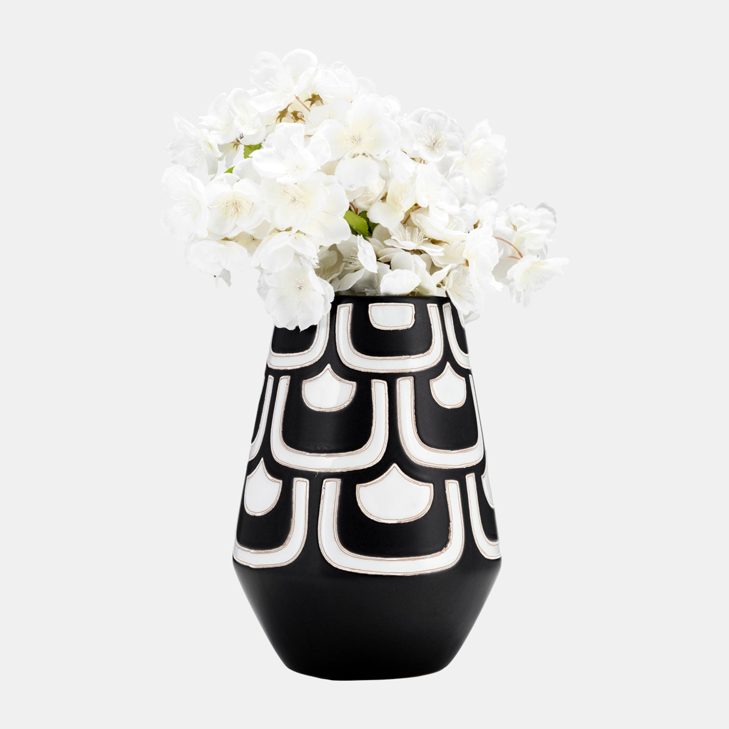 Ceramic Tribal Vase, Black and White