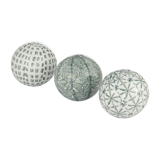 Ceramic Painted Orbs, Green