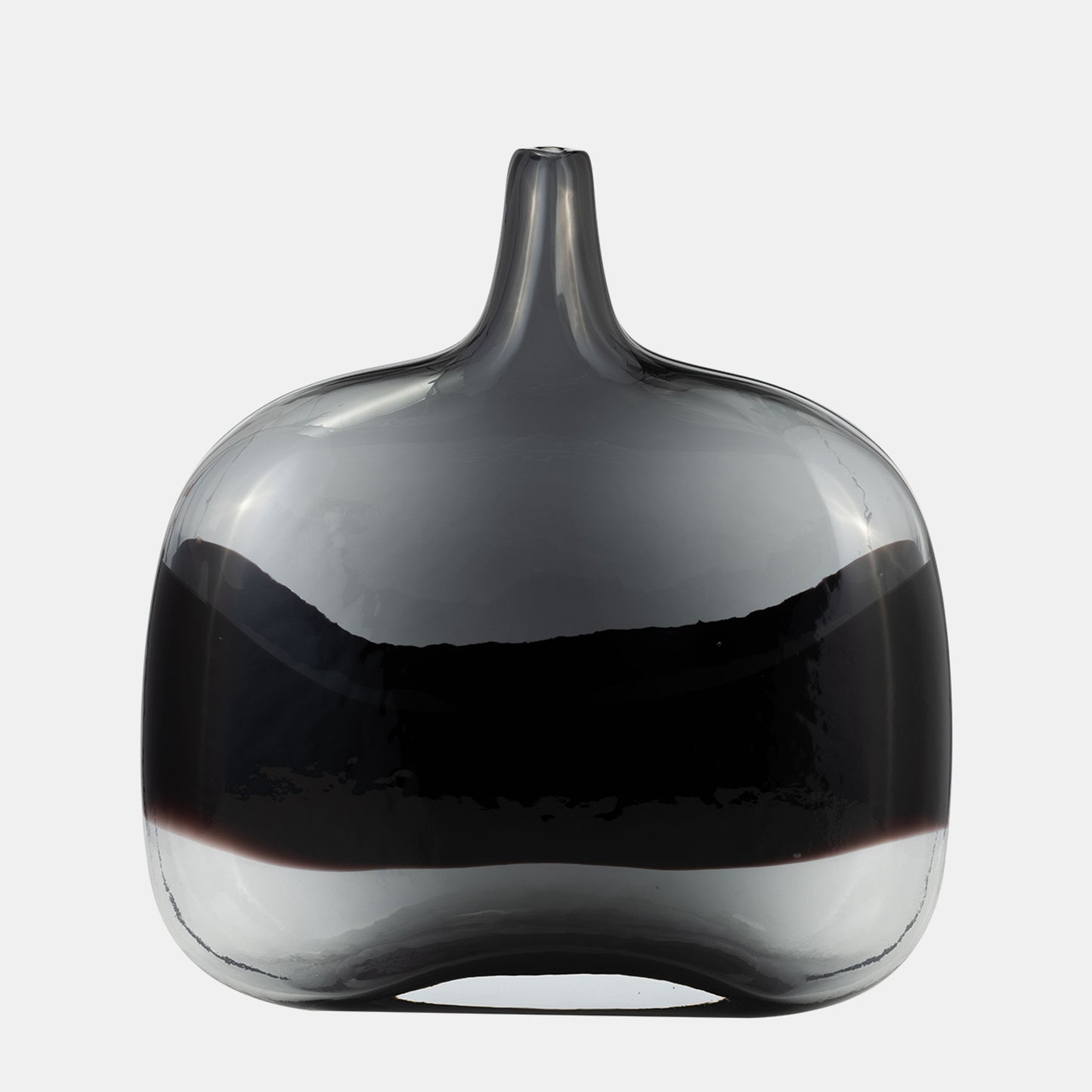 Gourd Vase 12", Smoke and Black