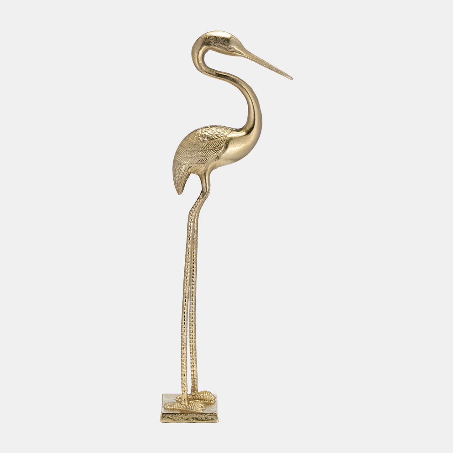 Metal Casted Heron, Gold