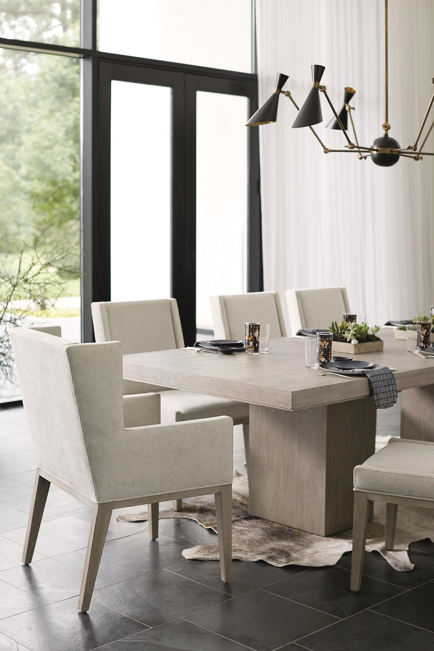 Linea Upholstered Arm Chair, Greige