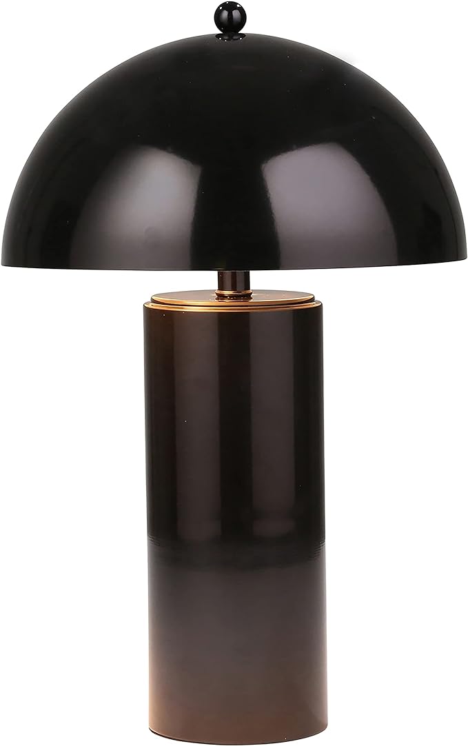 22" Metal Dome Table Lamp, Black