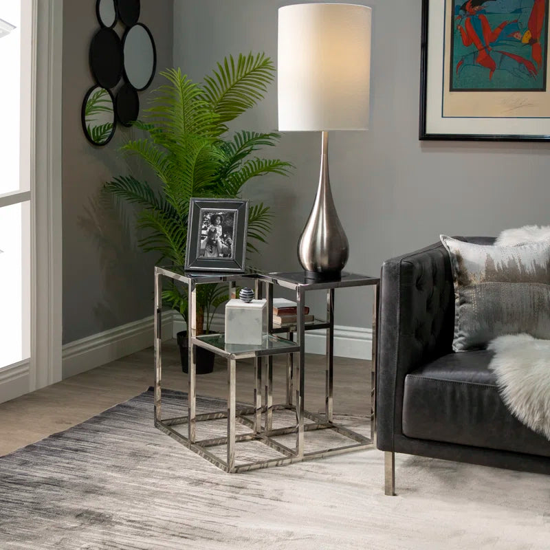 Teardrop Table Lamp, Silver