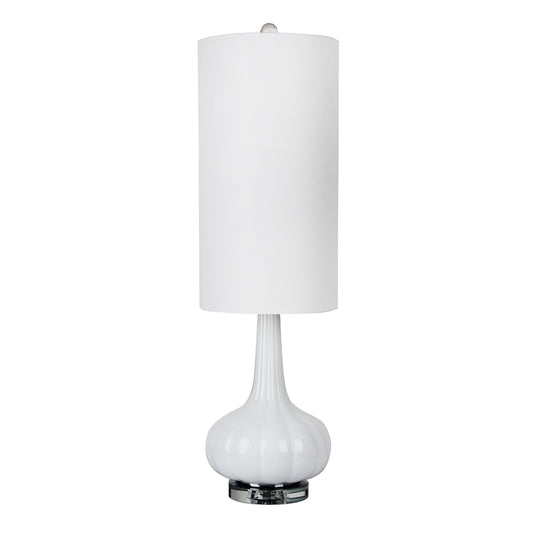 Genie Glass Table Lamp, White