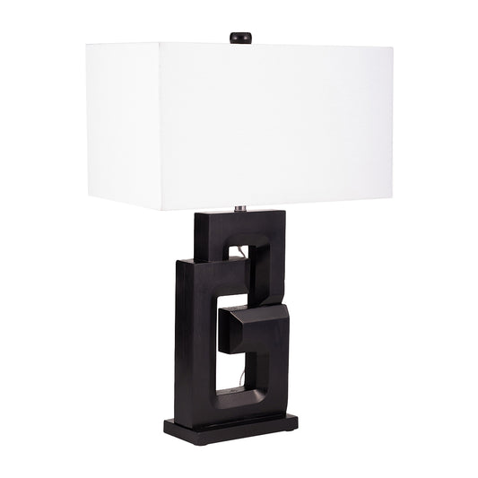 Geometric Table Lamp, Black